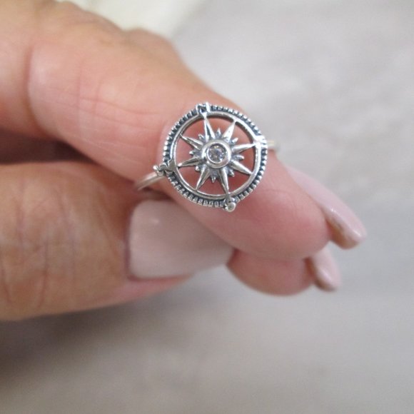Nautical Compass Ring>925 Sterling Compass Ring,Nautical ring,Compass Ring, 925 - Picture 3 of 6